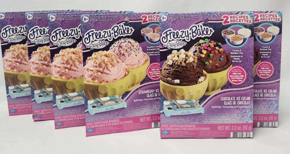 Easy-Bake Freezy-Bake Ice Cream Refill Mix Lot of 6 Strawberry Chocolate